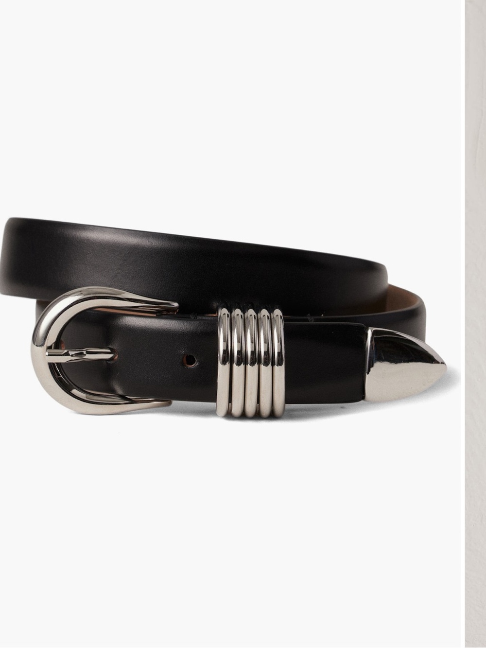 Déhanche Hollyhock Leather Belt Black Silver